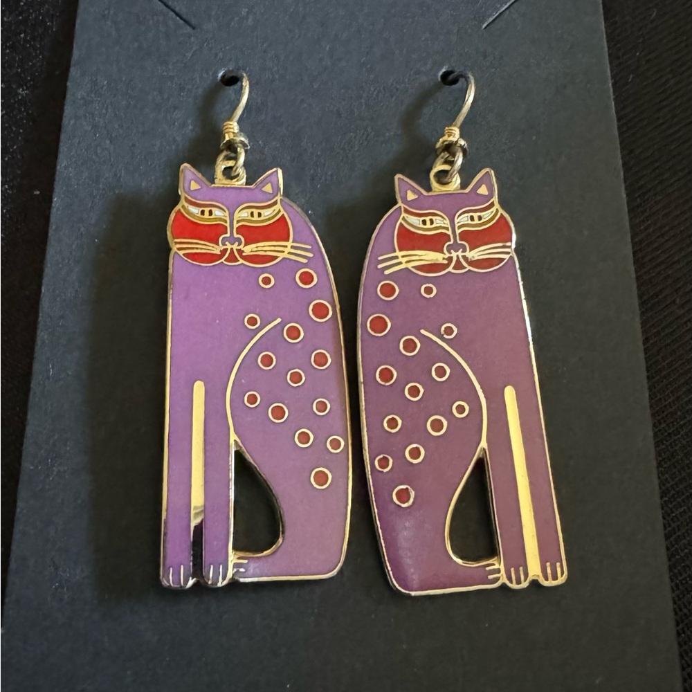 Vintage 1980’s Laurel Burch Earrings - Siamese Cats